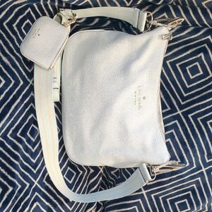 SALE 💰 Kate Spade Light Blue Leather Crossbody Bag with Pouch